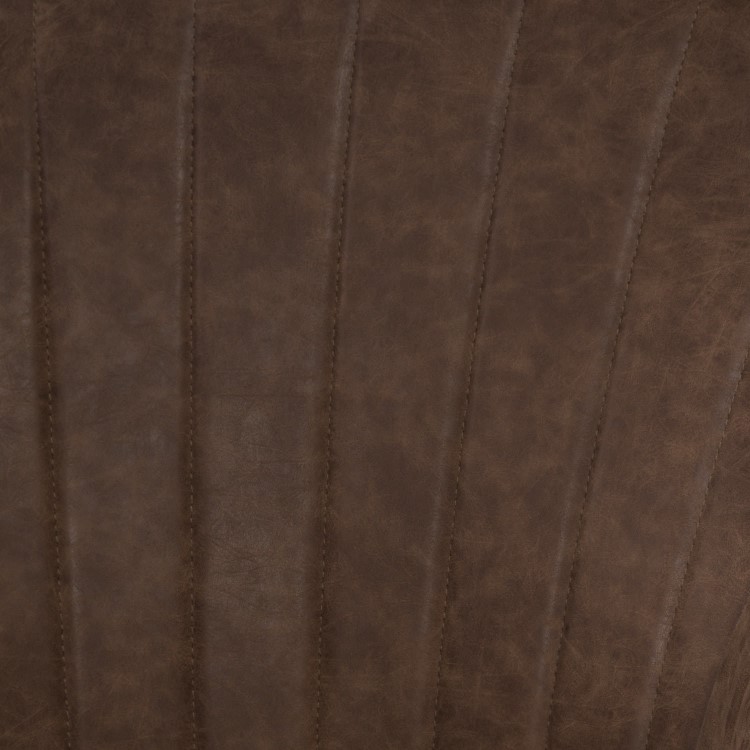 Set of 2 Brown Faux Leather Tub Dining Chairs - Logan