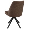 Set of 2 Brown Faux Leather Swivel Dining Chairs - Logan
