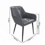 Set of 2 Grey Fabric Tub Dining Chairs - Logan