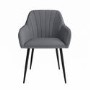 Set of 2 Grey Fabric Tub Dining Chairs - Logan