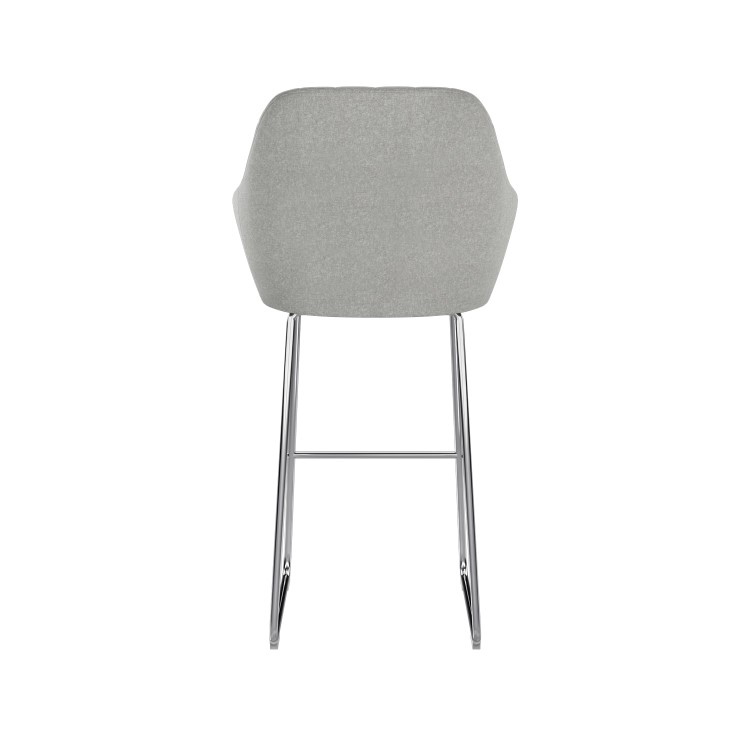 Grey Fabric Bar Stool with Back - 77cm - Logan