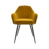 Set of 2 Mustard Velvet Tub Dining Chairs - Logan