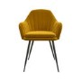 Set of 2 Mustard Velvet Tub Dining Chairs - Logan
