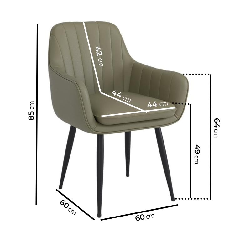 Set of 2 Sage Green Faux Leather Dining Chairs - Logan