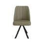 Set of 4 Sage Green Faux Leather Swivel Dining Chairs - Logan