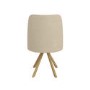 Set of 6 Beige Upholstered Swivel Dining Chairs with Oak Effect Legs - Logan