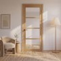 Internal Oak Laminate Glazed Crittal Door with Clear Glass - Pre-Finished - 1981 x 762 x 35mm - Brent - XL Joinery