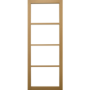 Internal Oak Laminate Glazed Crittal Door with Clear Glass - Pre-Finished - 1981 x 762 x 35mm - Brent - XL Joinery