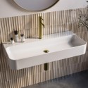 A1/LOGG1020X475 ONLY OPENED - White Rectangular Wall Hung Basin 1020mm - Logan