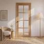 Internal Oak Laminate Glazed Crittal Door with Clear Glass - Pre-Finished - 1981 x 762 x 35mm - Haringey - XL Joinery