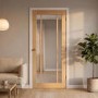 Internal Oak Laminate Glazed Crittal Door with Clear Glass - Pre-Finished - 1981 x 762 x 35mm - Redbridge - XL Joinery