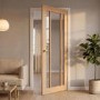 Internal Oak Laminate Glazed Crittal Door with Clear Glass - Pre-Finished - 1981 x 762 x 35mm - Redbridge - XL Joinery