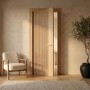 Internal Oak Laminate Glazed Door with Clear Glass - Pre-Finished - 1981 x 762 x 35mm - Stria - XL Joinery