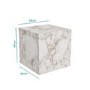White Faux Marble Cube Side Table - Lori