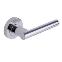 Internal Silver Polished Chrome Bathroom Lever Door Handle with Lock, Latch and Hinges Pack - 65mm Latch - Loire - XL Joinery