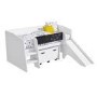 White Cabin Bed with Slide and Storage Box - Loki