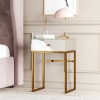 Mirrored Bedside Table with Drawer and Legs - Lola