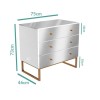 Mirrored Chest of 3 Drawers with Legs - Lola