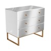 Mirrored Chest of 3 Drawers with Legs - Lola