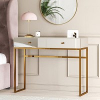 Mirrored Dressing Table with 2 Drawers - Lola 
