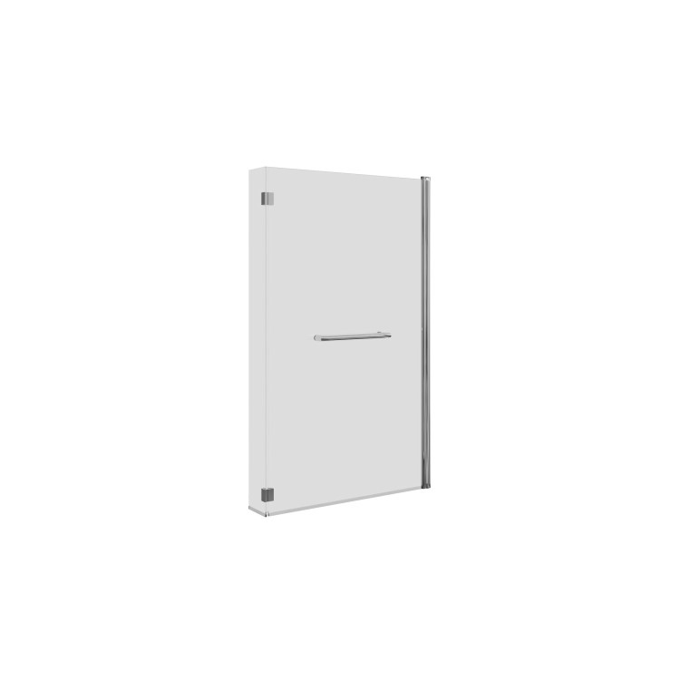 GRADE A1 - Maia L Shape 1450mm 6mm Chrome Bath Screen with Towel Rail