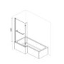 GRADE A1 - Maia L Shape 1450mm 6mm Chrome Bath Screen with Towel Rail