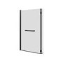 ONLY OPENED - Lomax L Shape 1450mm 6mm Matt Black Bath Screen with Towel Rail