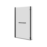 ONLY OPENED - Lomax L Shape 1450mm 6mm Matt Black Bath Screen with Towel Rail