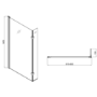 GRADE A1 - Lomax L Shape 1450mm 6mm Matt Black Bath Screen