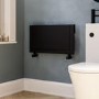 Black Horizontal Panel Radiator with Pull Out Towel Bar 320 x 600mm - Lomas