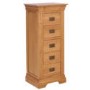 Loire Oak Farmhouse 5 Drawer Tall Boy Chest of Drawers