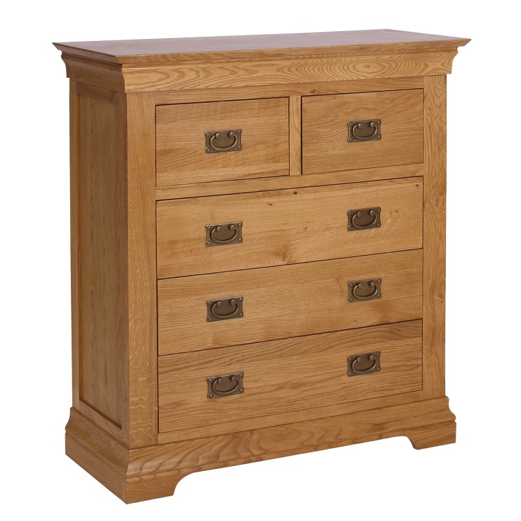Loire Oak Farmhouse 2+3 Chest of Drawers