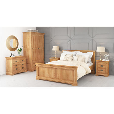 Loire Oak Farmhouse 2 Door 1 Drawer Wardrobe