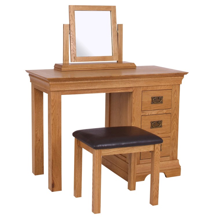 Loire Oak Farmhouse Dressing Table Stool