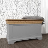 Loire Two Tone Blanket Box in Grey and Oak