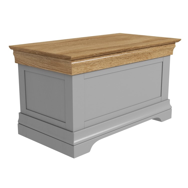 Loire Two Tone Blanket Box in Grey and Oak