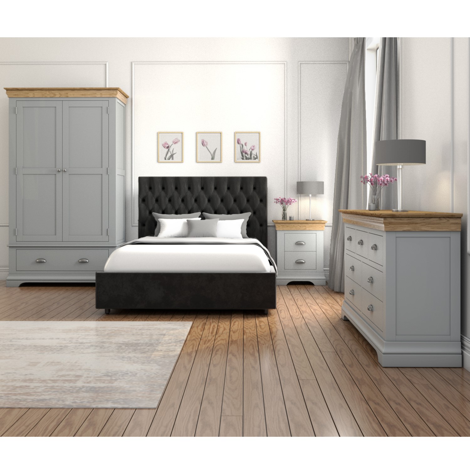 Loire Two Tone Bedside Table In Grey And Oak Buyitdirect Ie