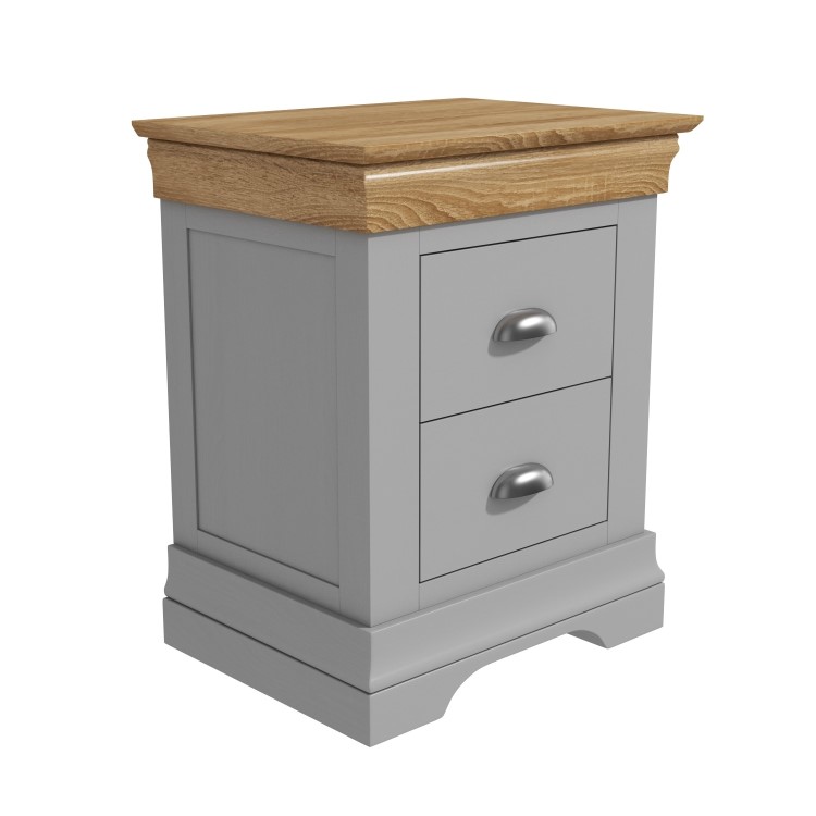 Loire Two Tone Bedside Table in Grey and Oak