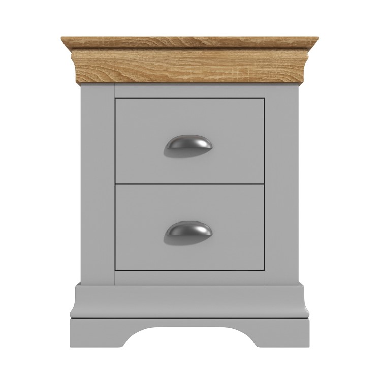 Loire Two Tone Bedside Table in Grey and Oak