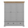 Loire Grey Farmhouse 3 Door 2 Drawer Wardrobe