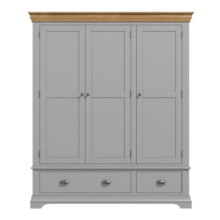 Loire Grey Farmhouse 3 Door 2 Drawer Wardrobe