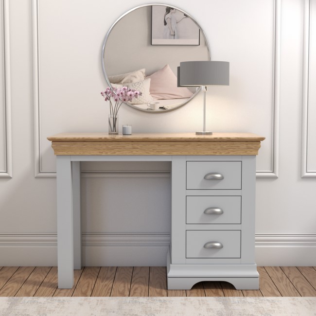 Loire Two Tone Dressing Table in Grey and Oak