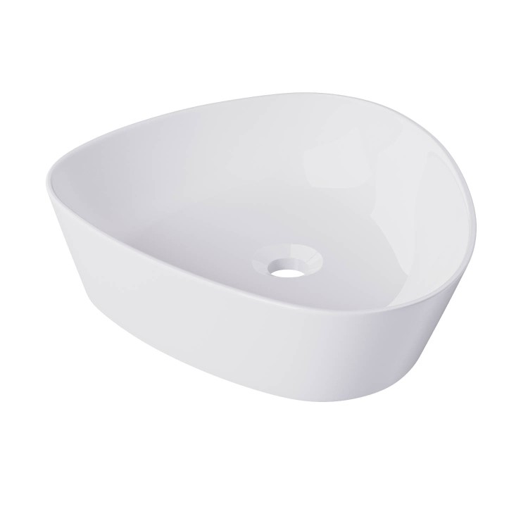 ONLY OPENED - White Triangular Countertop Basin 505mm - Lotus
