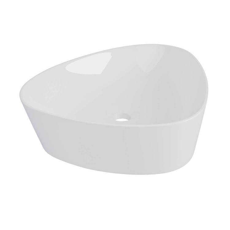 ONLY OPENED - White Triangular Countertop Basin 505mm - Lotus