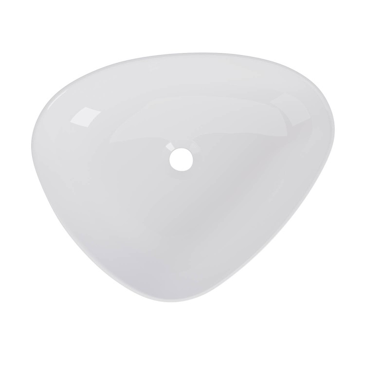 ONLY OPENED - White Triangular Countertop Basin 505mm - Lotus