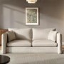 Cream Linen-Look 3 Seater Sofa - Lorelai
