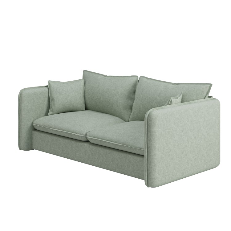 Sage Green Linen-Look 3 Seater Sofa - Lorelai