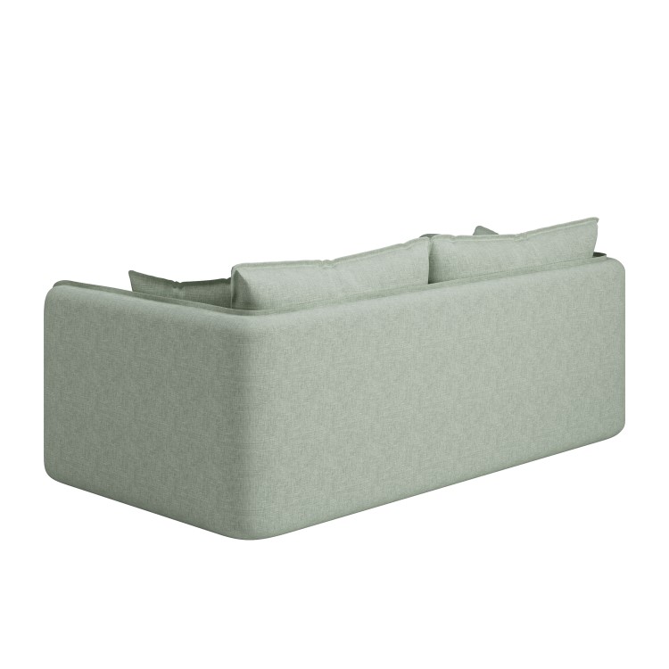 Sage Green Linen-Look 3 Seater Sofa - Lorelai