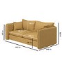 Honey Brown Linen-Look 3 Seater Sofa - Lorelai