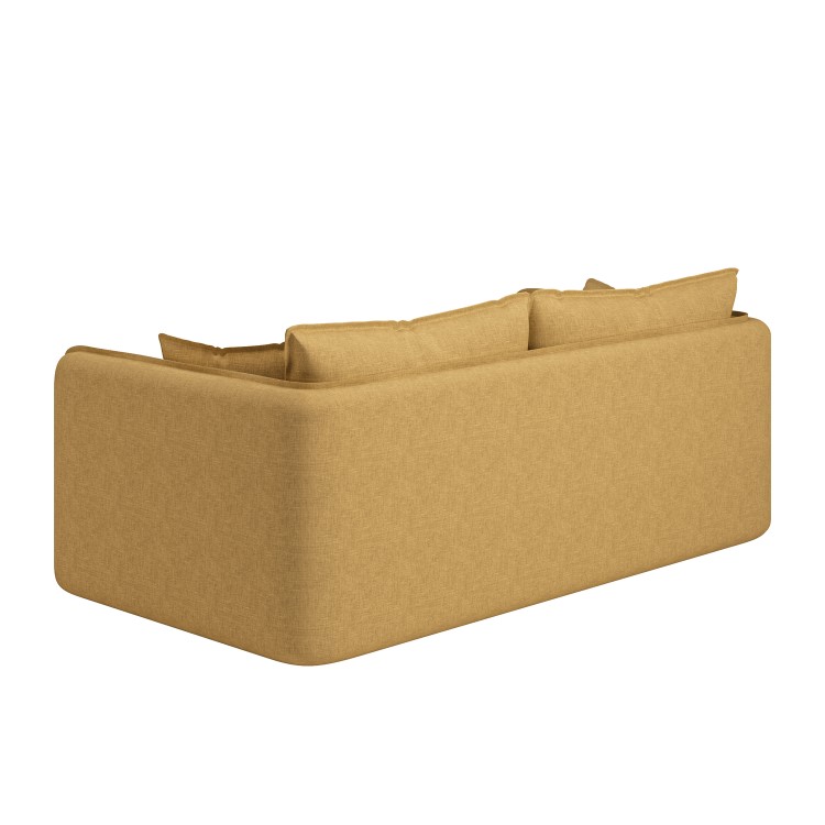 Honey Brown Linen-Look 3 Seater Sofa - Lorelai